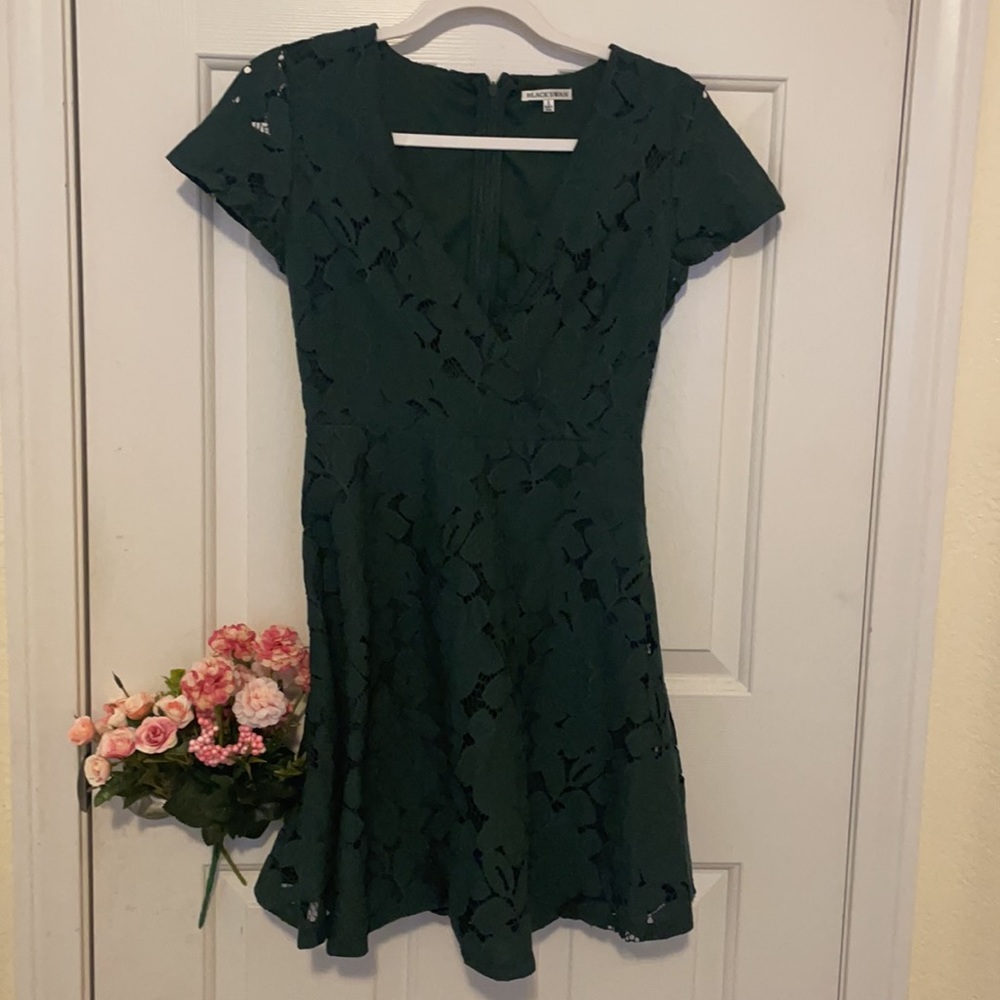 Black swan sage green short dress